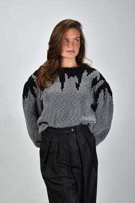 Sage & Ivy trui Sigrid chenille black/blue grey