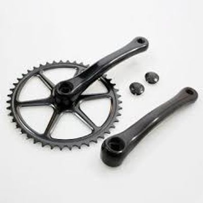 Crankstel 44t alu zwart 3/32 vlak