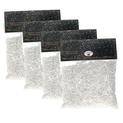 Zakje decoratie sneeuw/grind - 4x - grof - wit - voor kerstdorpen - handgeschilderd