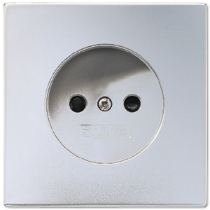 Jung LS990 Aluminium stopcontact 1-voudig zonder randaarde