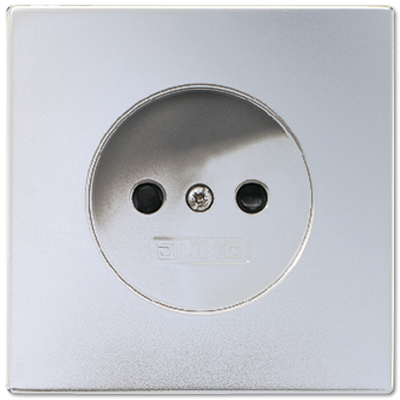 Jung LS990 Aluminium stopcontact 1-voudig zonder randaarde