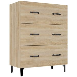 The Living Store Dressoir Classico - Bijzetkast - 69.5 x 34 x 90 cm - Sonoma eiken