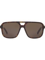 Dolce & Gabbana Eyewear lunettes de soleil à monture aviateur - Marron