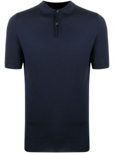 John Smedley polo en maille fine - Bleu