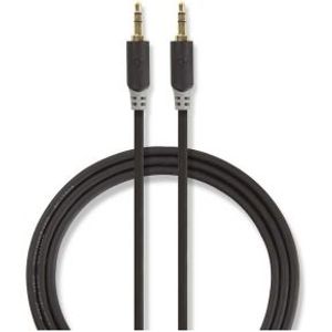 Stereo audiokabel | 3,5 mm male - 3,5 mm male | 5,0 m | Antraciet