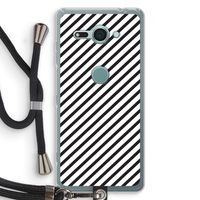 Strepen zwart-wit: Sony Xperia XZ2 Compact Transparant Hoesje met koord