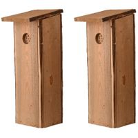 2x Houten vogelhuisjes/nesthuisjes 54 cm voor specht