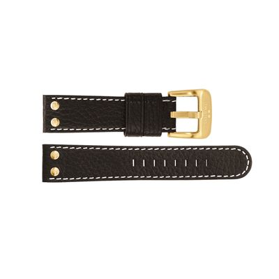 Horlogeband TW Steel TWB25 Leder Zwart 22mm