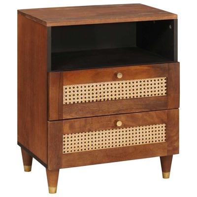 Nachtkastjes Bruin 50 x 33 x 60 cm Bamboe en massief mango hout