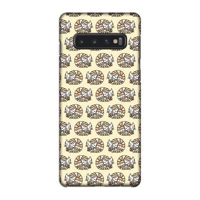 Slapende poes: Samsung Galaxy S10 4G Volledig Geprint Hoesje