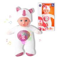 Babypop Reig 30 cm Eenhoorn Knuffel Wit (30 cm)