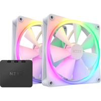 NZXT f140 rgb duo case fans (wit, 2 stuks, 140 x 140 x 25 mm, pwm, incl. controller)
