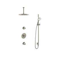 Hotbath Buddy - Inbouw Regendoucheset - 2 Stopkranen - Thermostatisch - Plafondbuis 15 cm - Hoofddouche 300 mm - Ronde Handdouche 3 Standen - Glijstang 900 mm - Waterbesparend - V02