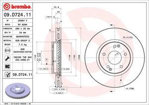 Remschijf BREMBO, Remschijftype: Binnen geventileerd, u.a. für Ssangyong