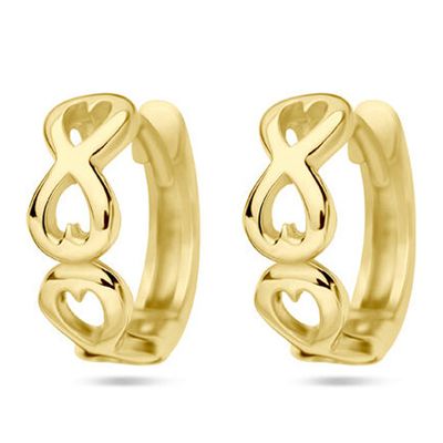 Klapoorringen Infinity geelgoud 4 x 12 mm