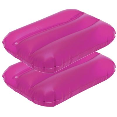 Opblaasbare kussentje - 2x - roze - 28 x 19 cm - Reiskussens - kussens voor onderweg/strand/zwembad