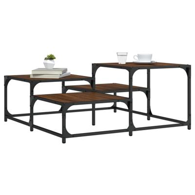 Salontafel 87,5x87,5x40 cm bewerkt hout bruin eikenkleur