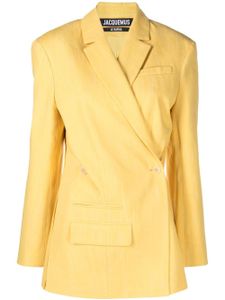 Jacquemus blazer croisé à design asymétrique - Jaune