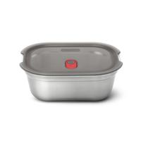 Zwart+Blum Stalen Voedseldoos Medium - 190x143x73mm - Grijs/Rood
