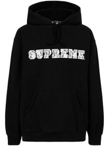 Supreme hoodie à logo en dentelle - Noir