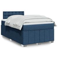 Boxspring met matras stof blauw 120x200 cm