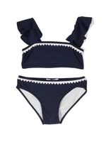 Chloé Kids bikini volanté bordé de dentelle - Bleu