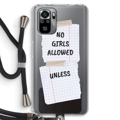 No Girls Allowed Unless: Xiaomi Redmi Note 10S Transparant Hoesje met koord