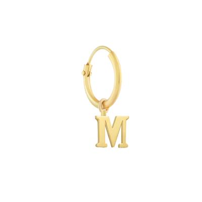 Minimalistische letter oorbel - 14K GOUD - Goud - M
