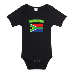 South-Africa / Zuid-Afrika landen rompertje met vlag zwart voor babys 92 (18-24 maanden)  -