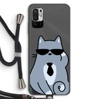 Cool cat: Xiaomi Redmi Note 10 5G Transparant Hoesje met koord
