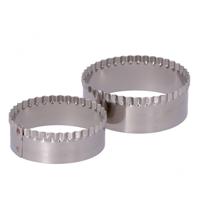 Ring Set met 2 roestvrijstalen ringen zonder handvat of snij Tigella (8,6cm & 7cm)