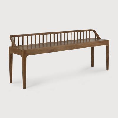 Ethnicraft Eetkamerbank 'Spindle' Gerecycled Teakhout, 150cm, kleur Bruin
