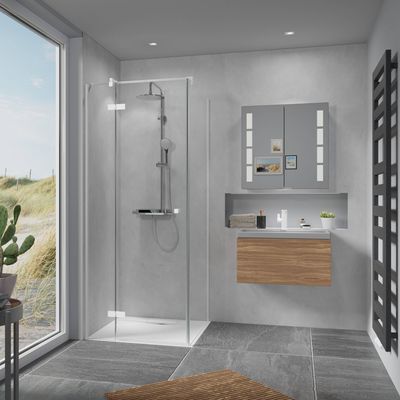 Ben Vivid douchecabine linksdraaiend 120x90cm Mat wit