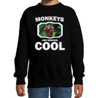 Dieren orangoetan sweater zwart kinderen - monkeys are cool trui jongens en meisjes - thumbnail