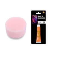 Carnaval schmink neon oranje met sponsje - Glow in the Dark - 10 ml - grimeren - kind/volwassenen