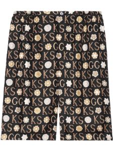 Gucci x Ken Scott bermuda à motif monogrammé - Noir