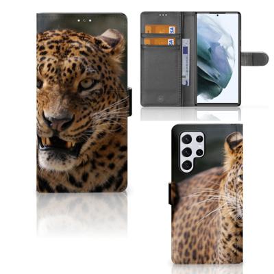 Samsung Galaxy S22 Ultra | Telefoonhoesje | Met pasjeshouder | Luipaard