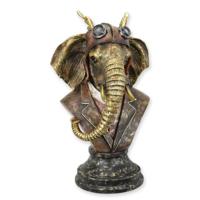 A RESIN STEAMPUNK BUST OF A DRESSED ELEPHANT A RESIN STEAMPUNK BUST OF A DRESSED ELEPHANT