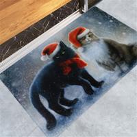 Kerst patroon huishoudelijke anti-slip vloermatten voor huis decoratie grootte: 40x120cm (kerst kat)