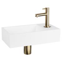 Differnz Solid fonteinset solid surface - kraan recht - 36 x 18.5 x 9 cm - mat goud