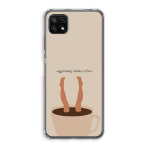 Aggressively drinks coffee: Samsung Galaxy A22 5G Transparant Hoesje