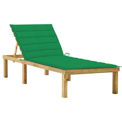 Ligbed met groen kussen geïmpregneerd grenenhout