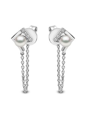 Yoko London boucles d'oreilles Trend Freshwater en or blanc 14ct - Argent