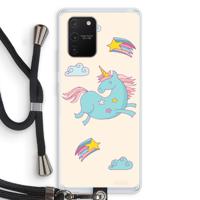 Vliegende eenhoorn: Samsung Galaxy S10 Lite Transparant Hoesje met koord