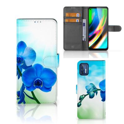 Motorola Moto G9 Plus Hoesje Orchidee Blauw - Cadeau voor je Moeder