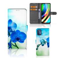 Motorola Moto G9 Plus Hoesje Orchidee Blauw - Cadeau voor je Moeder