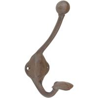 Esschert Design Wandhaken/kapstokhaken - hoed/kleding - 8 x 17 cm - gietijzer - Ophanghaken