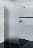 Inloopdouche SaniClear Blurred | 100x200 cm | Nano | Matglas | Geborsteld koper beslag