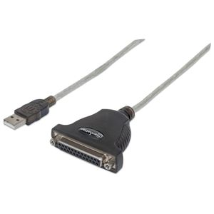 Manhattan USB 1.1 Aansluitkabel [1x USB 1.1 stekker A - 1x D-sub bus 25-polig] Adapter 1.80 m