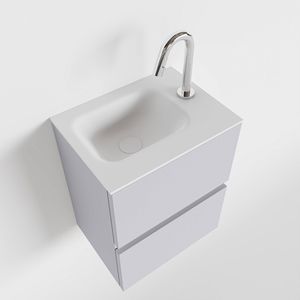 Toiletmeubel Mondiaz Ada | 40 cm | Meubelkleur Cale | Lex wastafel Talc Rechts | 1 kraangat